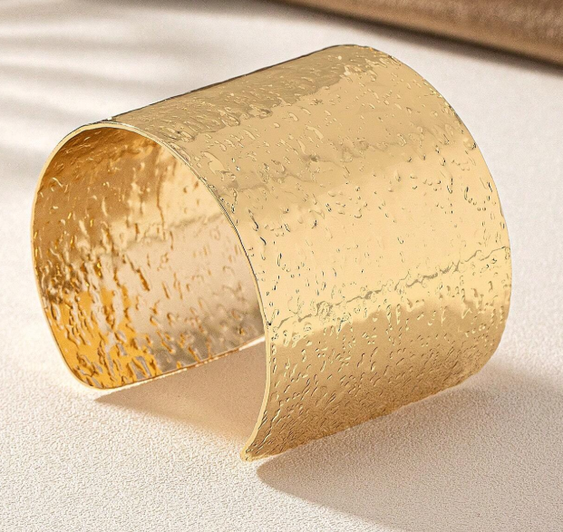 1 Piece Open Bangles with European Style Classic Linen Dot Pattern, Elegant and Atmospheric