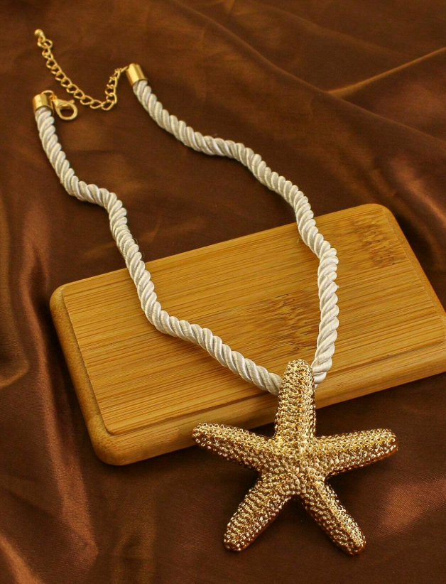 1 Piece Exaggerated Starfish Pendant Thick Rope Necklace Beach Style Vacation Jewelry