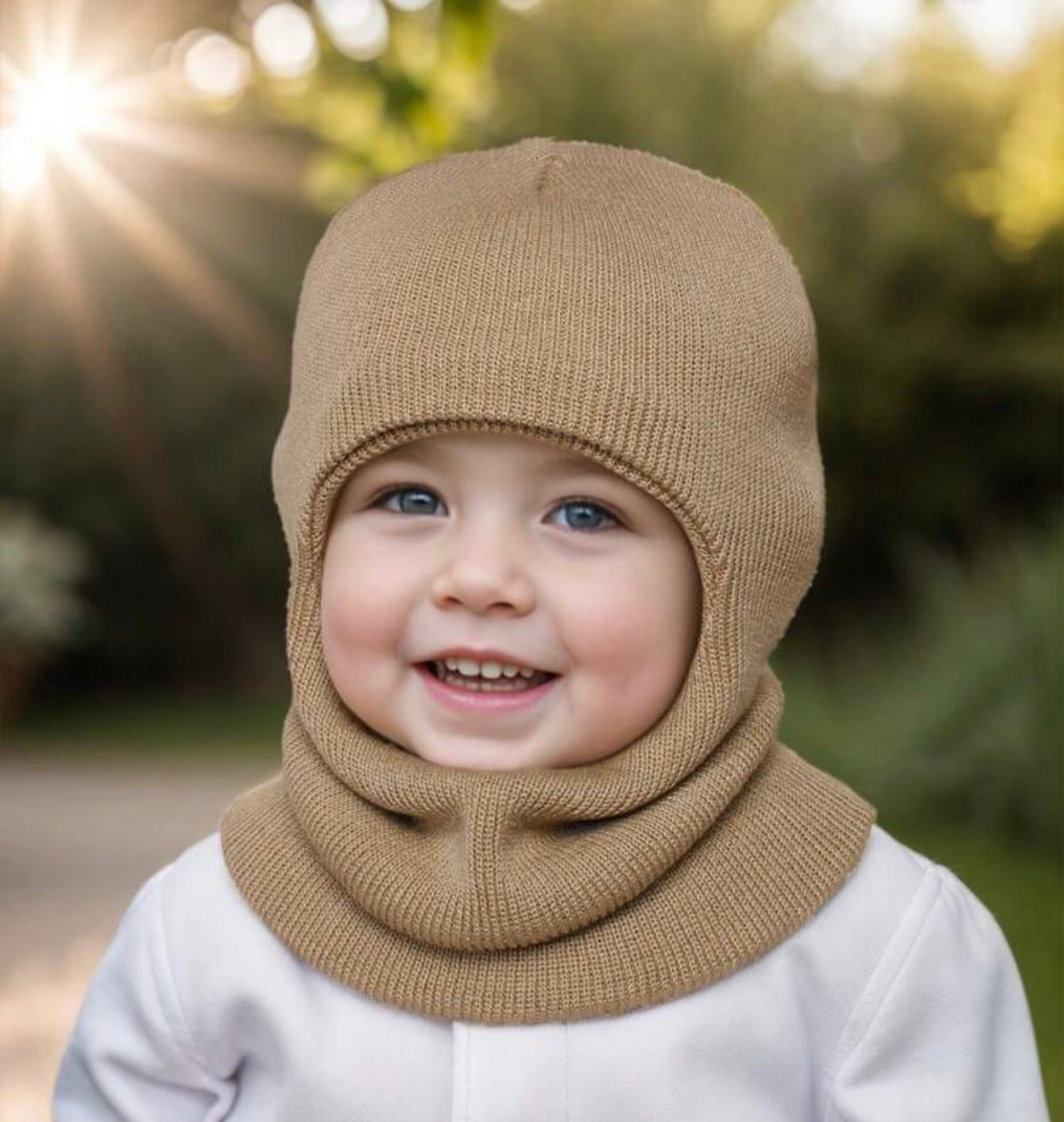 1pc Unisex Infant/Toddler 3-6Y Solid Color Knitted Warm Soft Protective Cute Casual Balaclava Hat, Suitable For Outdoor & Daily Use, Autumn/Winter