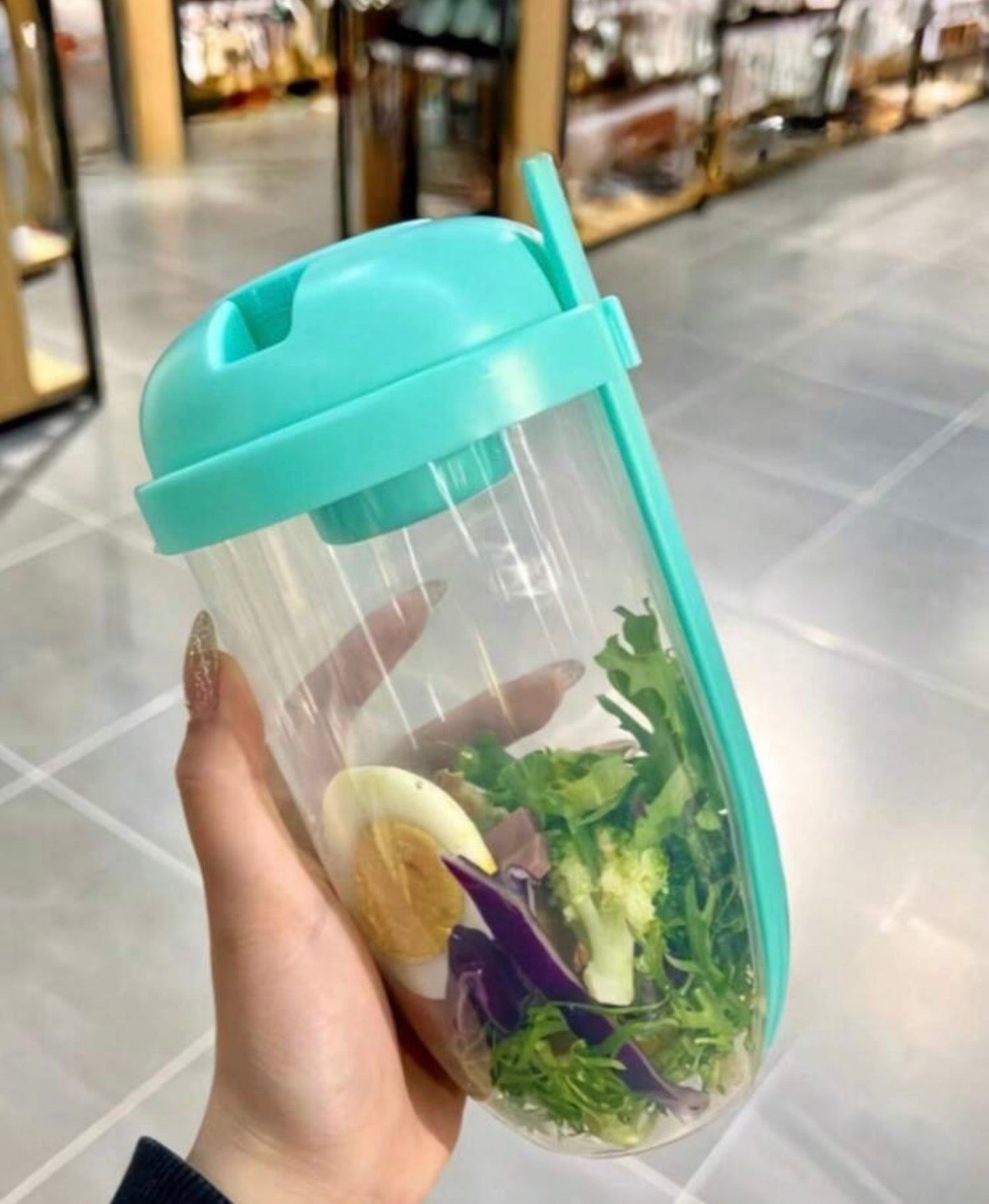 1 Fat Loss Salad Cup, Oat Salad Cup, Yogurt Cup With Spoon Lid, Low Fat Weight Loss Healthy Mason Cup, Portable Slimming Cup, Salad Shaker With Fork - Portable Breakfast Cup, Yogurt, Milk And Other Healthy Lunch Containers, Picnic Lunch Salad Cup