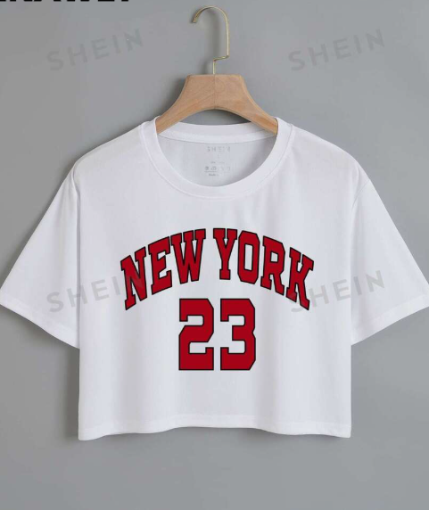 INAWLY Letter Graphic Crop Top, Women's Graphic Tees