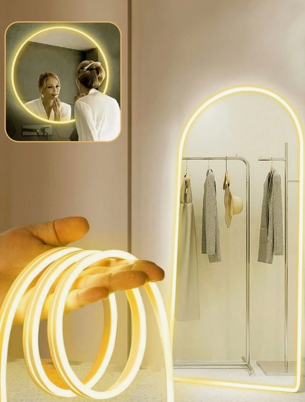 5m Touch Sensitive LED Neon Decorative Light Strip, USB Dimmable Flexible Ambient Lighting, Makeup Mirror and Bathroom Vanity Light