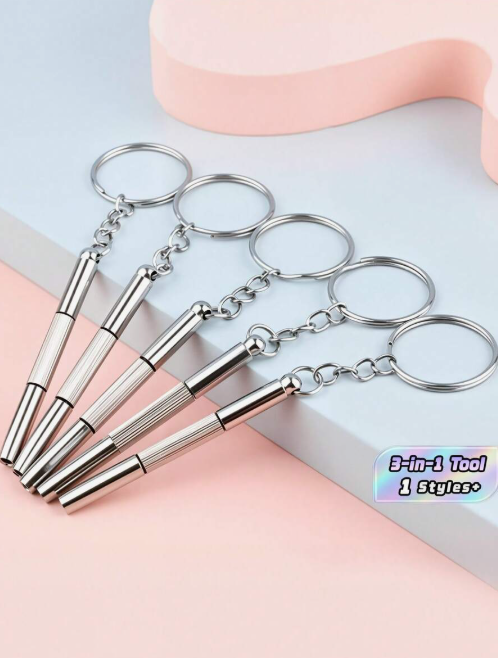 2-Piece Small Steel Screwdriver Set for Eyeglasses, Multifunctional Screwdriver Kit for Eyeglass Repair, Small Screwdriver for Adjusting and Repairing Eyeglasses with Keychain, Portable Hand Tools, Precision Screwdriver Tools as a Holiday Gift