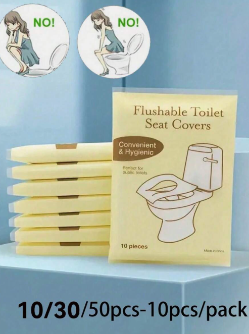 50 Pieces Disposable Toilet Seat Covers, Disposable Paper Toilet Seat Covers