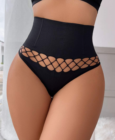 High-waisted shaping briefs with opening