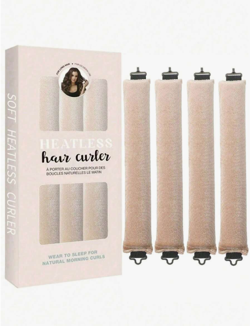 Hair Styling Kit + Sleeping Cap Box, Heatless Hair Curler, Convenient Curling Tool, Elastic Band Hair Curler, Sleeping Styling Tool, Foam Hair Curler for Women