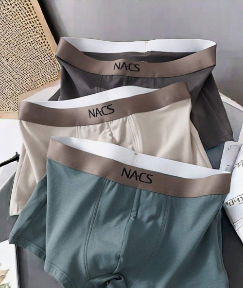 3-Piece Men's Boxer Briefs Set, Comfortable Solid Color Underwear