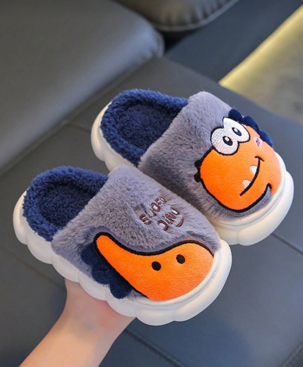 1 Pair Dinosaur Children's Indoor Slippers, Anti-Slip For Toddler Boys And Girls, Infants And Babies, Winter