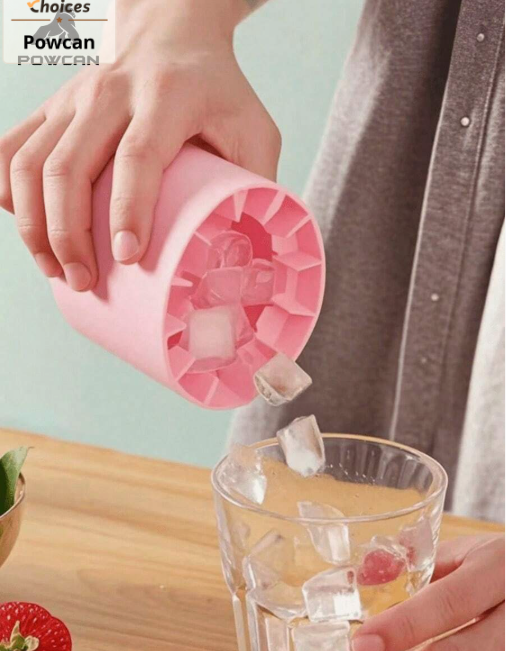 Powcan 3D Easy Release Silicone Ice Cube Mold with Lid, Multi-Layer Design for Cocktails, Fruits and Drinks, Reusable for Home, Bar, Club and Outdoor Use in Summer - Kitchen Companion