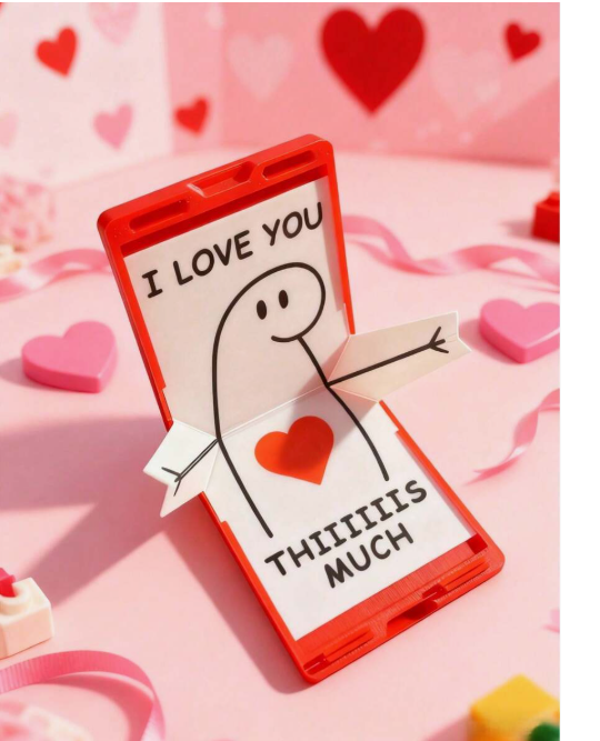1 Piece Romantic Gift - Adorable 3D Greeting Card "I Love You So Much" - Couple Anniversary Card - Gift for Wedding, Valentine's Day (For Wife, Husband) - Adorable Keepsake for Boyfriend, Girlfriend