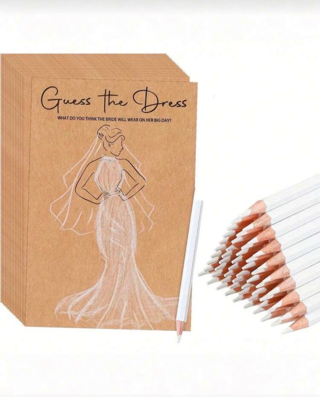 40pcs/20pcs/1set Bridal Gown Guessing Game Wedding Party Supplies - DIY Bridal Shower Game For Guests, "Bridal Dress" Wedding Party Game, Interactive Guessing And Wedding Decor, Bridesmaid Proposal Gift, Wedding Guest Entertainment, Fun Wedding Decoration