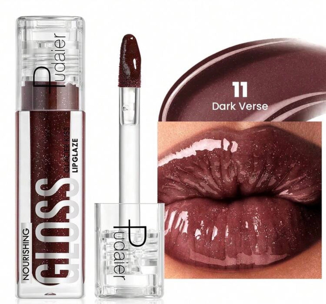 Pudaier 1pc Non-Sticky Lip Gloss, Long-Lasting Hydration Mirror Water Gloss, Easy-Blend Application Lip Balm Suitable For Birthday Christmas Present