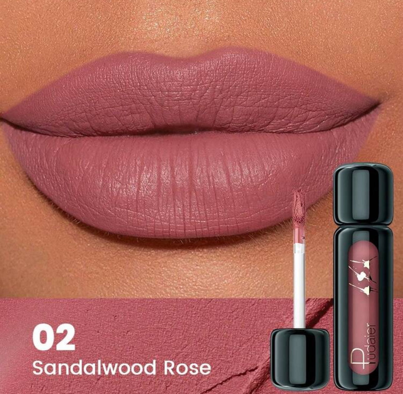 Pudaier Waterproof Lip Mousse – Smudge-Proof, Non-Sticky Lip Gloss, Cup-Proof, Long-Lasting, Easy To Apply, Matte Finish Lip Glaze