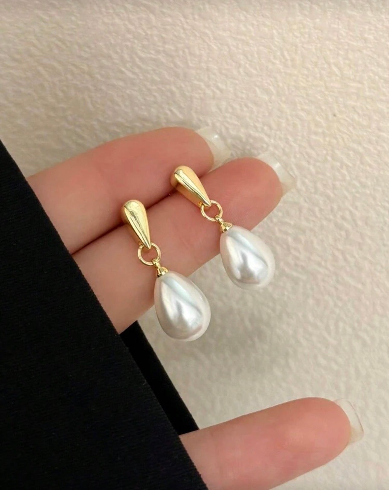 1pair Fashionable & Elegant Faux Pearl Drop Earrings In Simple Teardrop Design, Perfect For Parties And As A Versatile Gift For Women