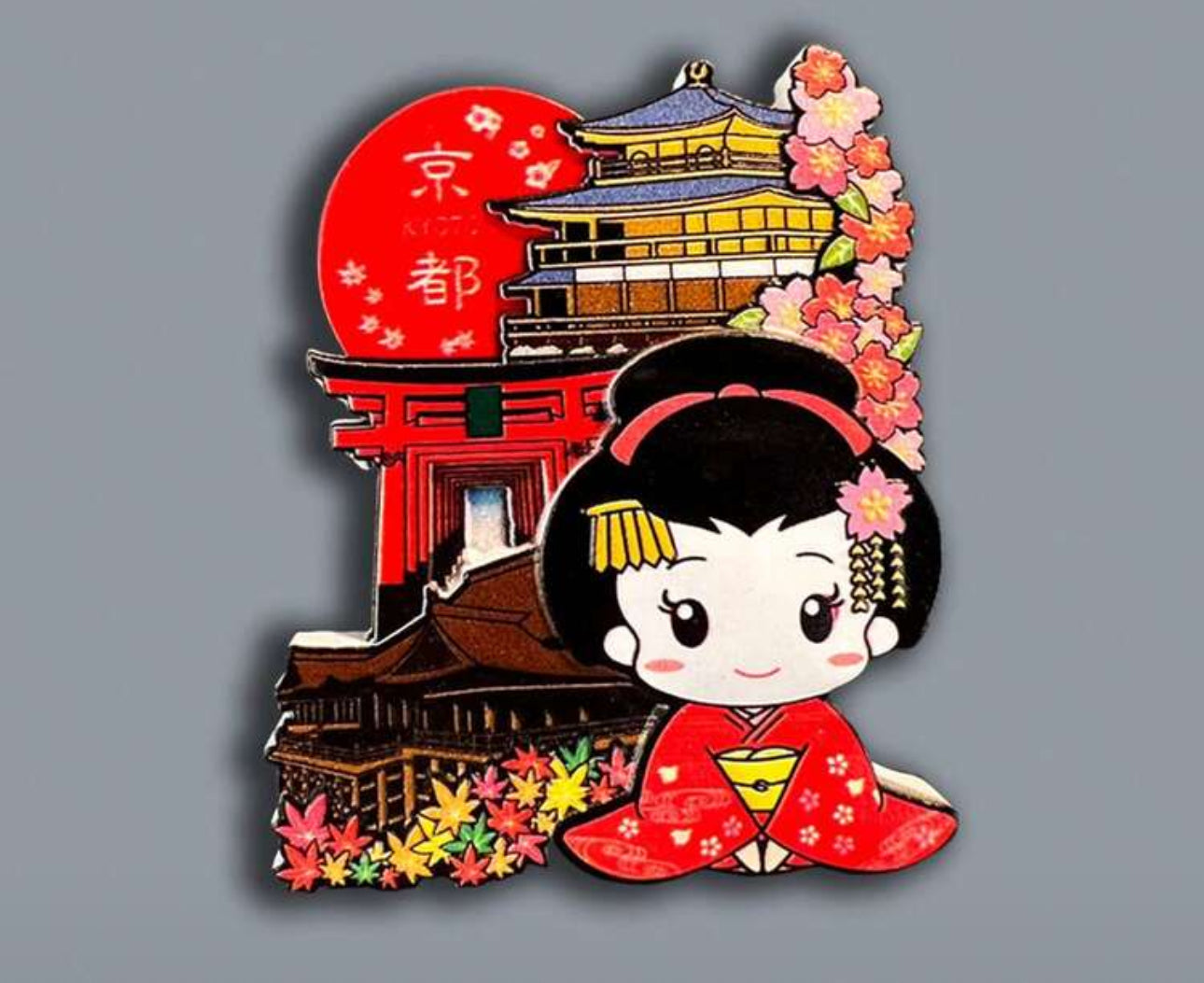 1pc Resin Japanese Singer Fan Shaped Refrigerator Magnet Souvenir, Travel Memento With Sumo, Snowy Mountain, Daruma, Sakura, Maneki-Neko Cat, 3D Home Decor, Meaningful Creative Gift