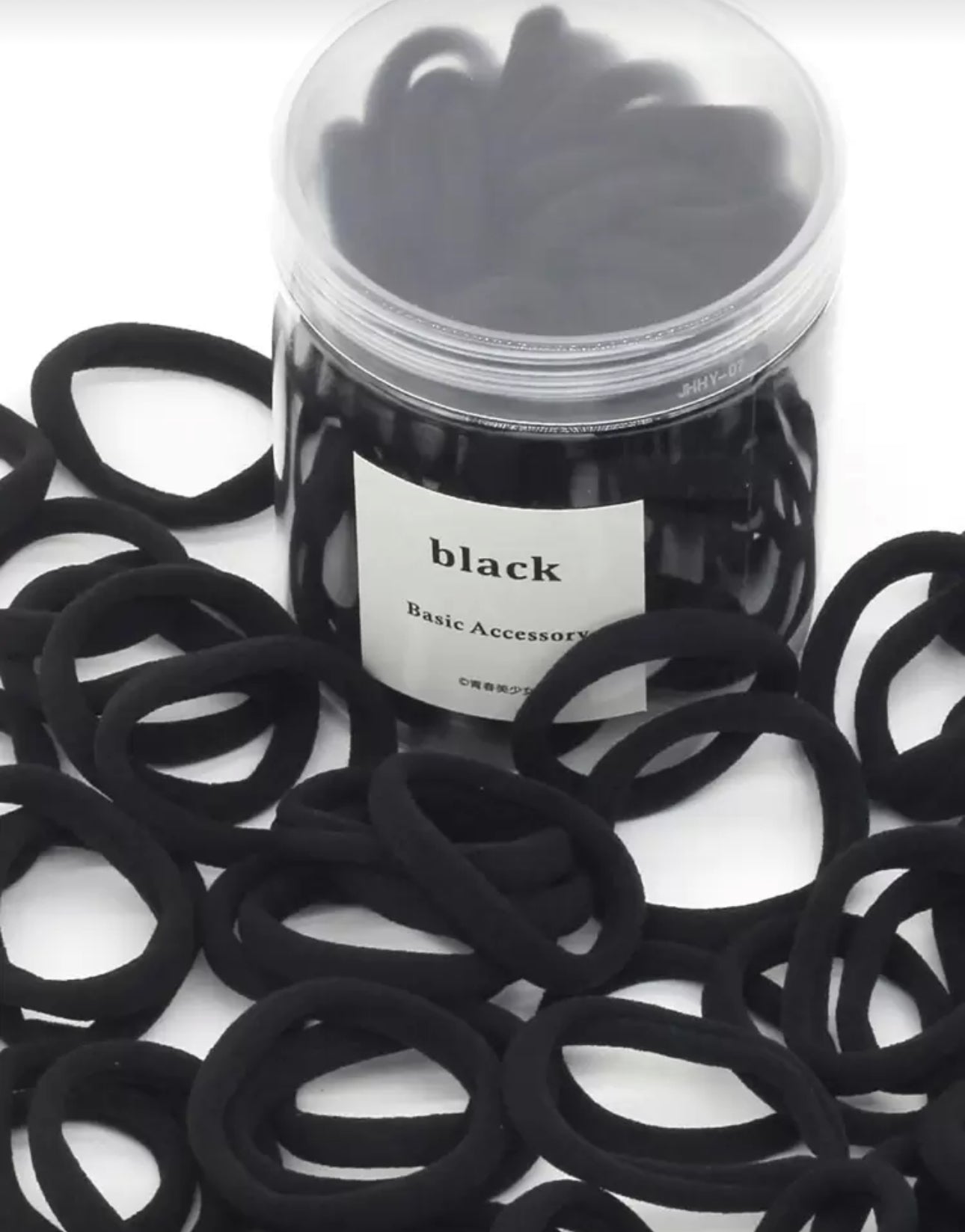 100 pcs/Can Women's Basic Black High Elasticity Hair Ties, Seamless Ponytail Holders, Hair Elastics For Gym, Sports & Everyday Hairstyle