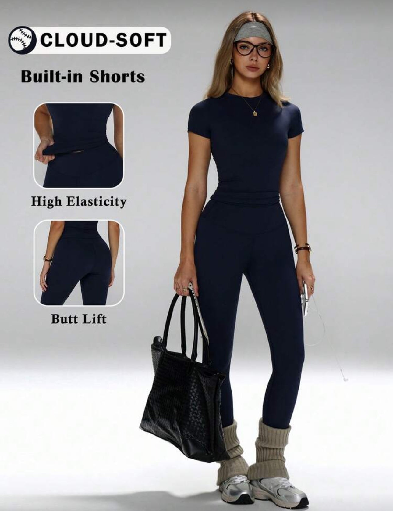 FWH Shaping Versatile Style Shirt, Slimming & Flattering, Multi-Occasion Wear, Women's Slimming Athletic Yoga 2-Piece Set Sports