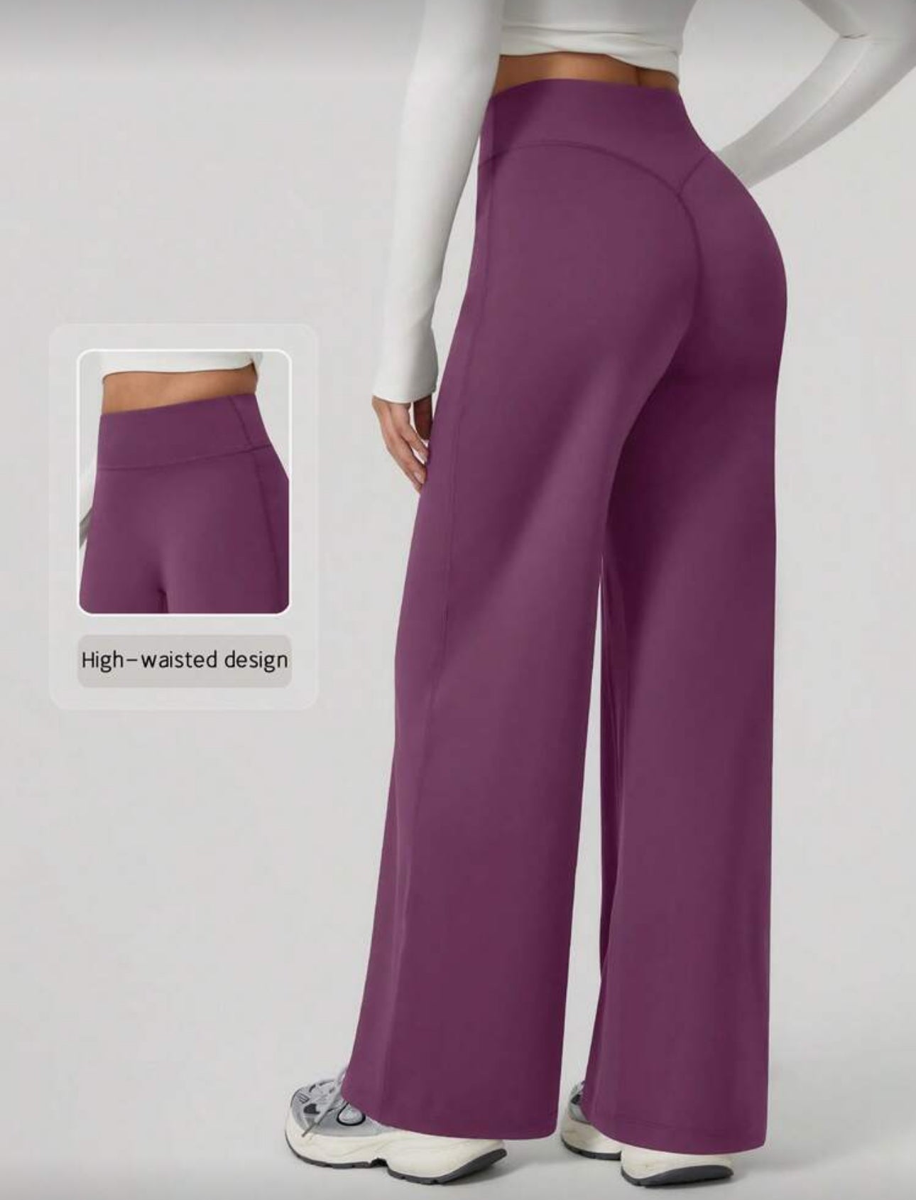 NcmRyu 1pc Women High Waist Slimming Loose Wide Leg Stretchy Sports Pants Spring