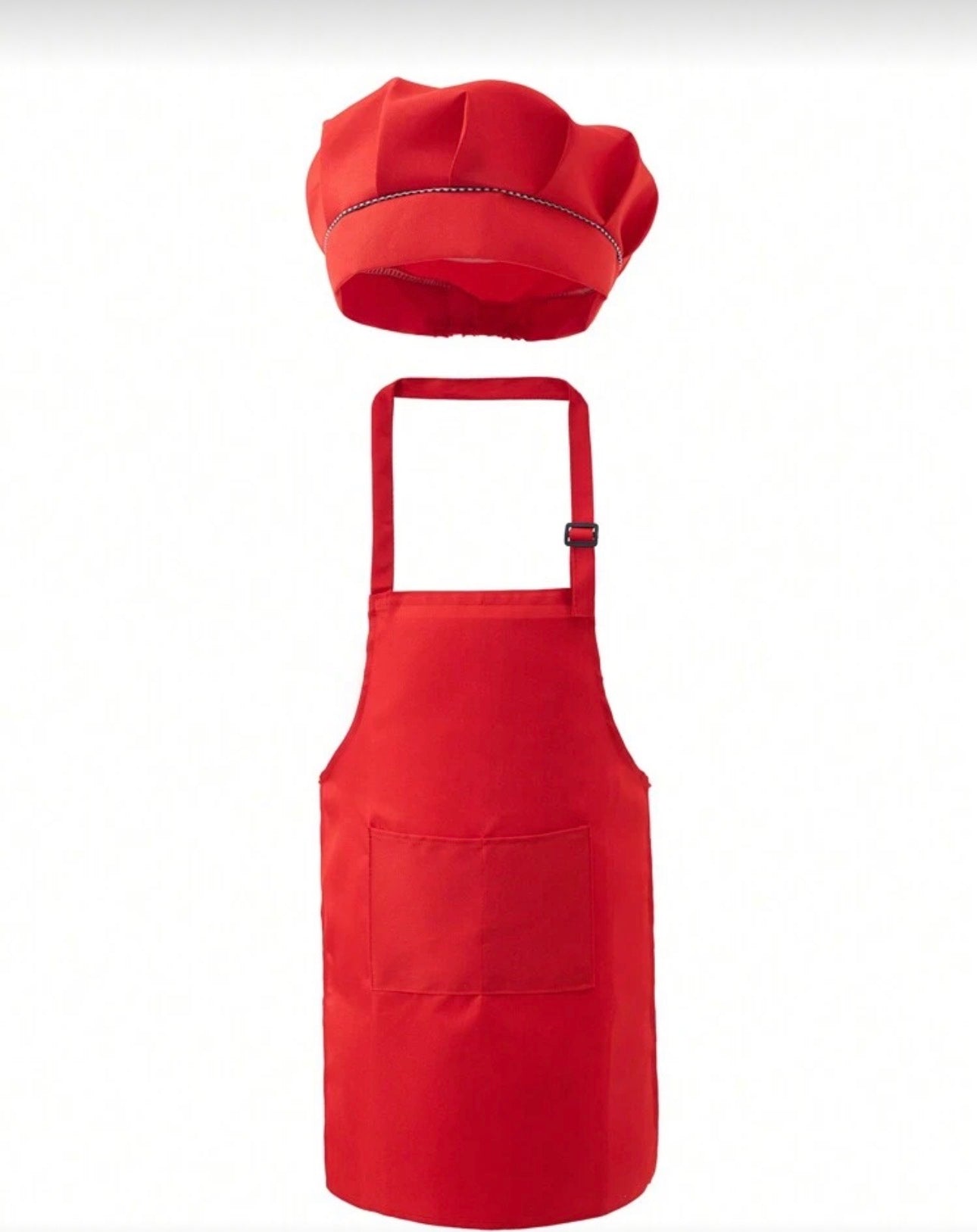 1 Set Children's Skin-Friendly Apron And Chef Hat, Pockets For Cooking, Baking, Drawing, Training, Adjustable Neck Strap, Elastic Hat, Ages 3-14
