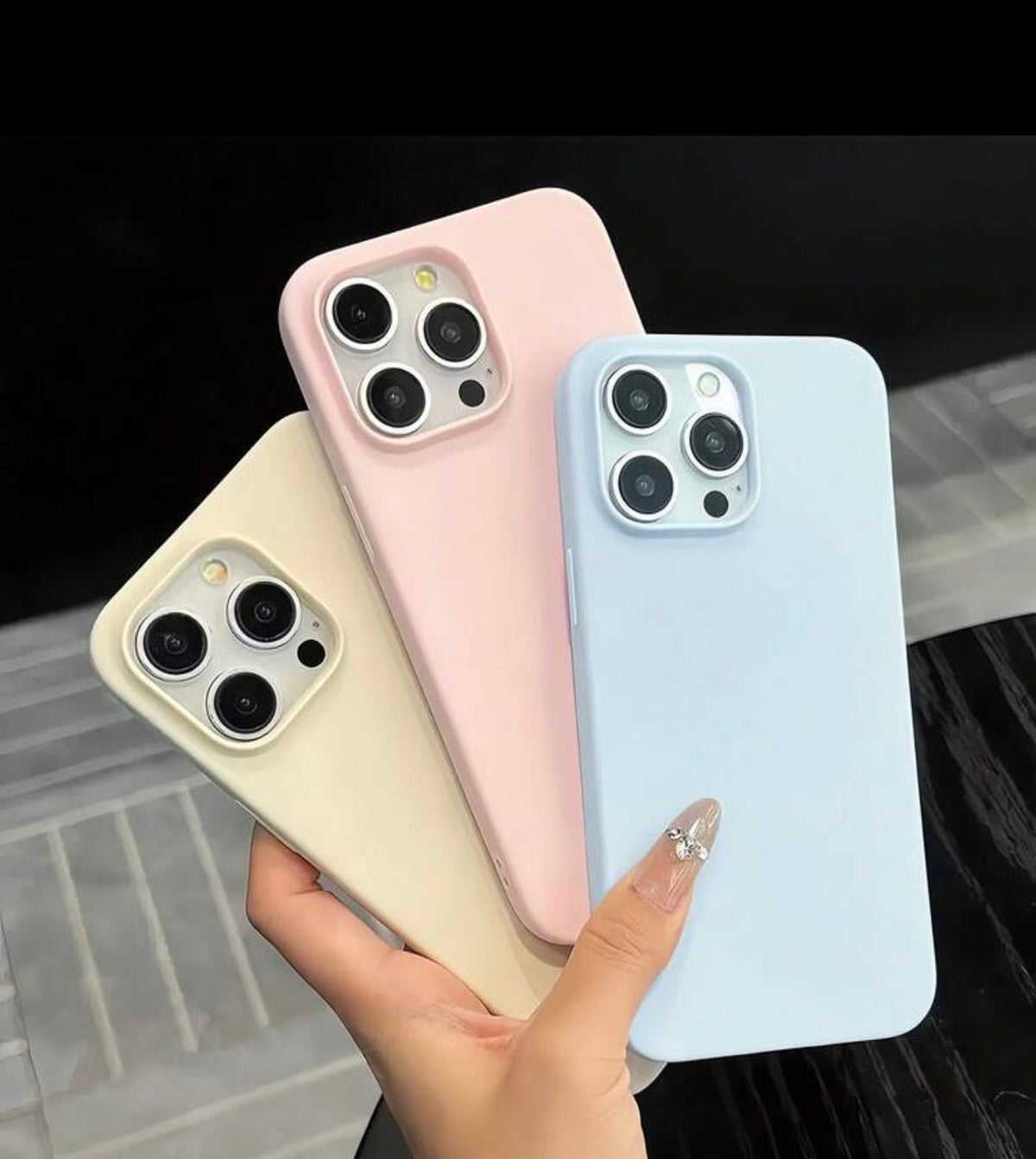 Solid Color Material Silicone Shockproof Solid Color Material 3pcs Matte Solid Color Full Coverage Anti-Slip Phone Case Compatible With Apple 14 PROMAX