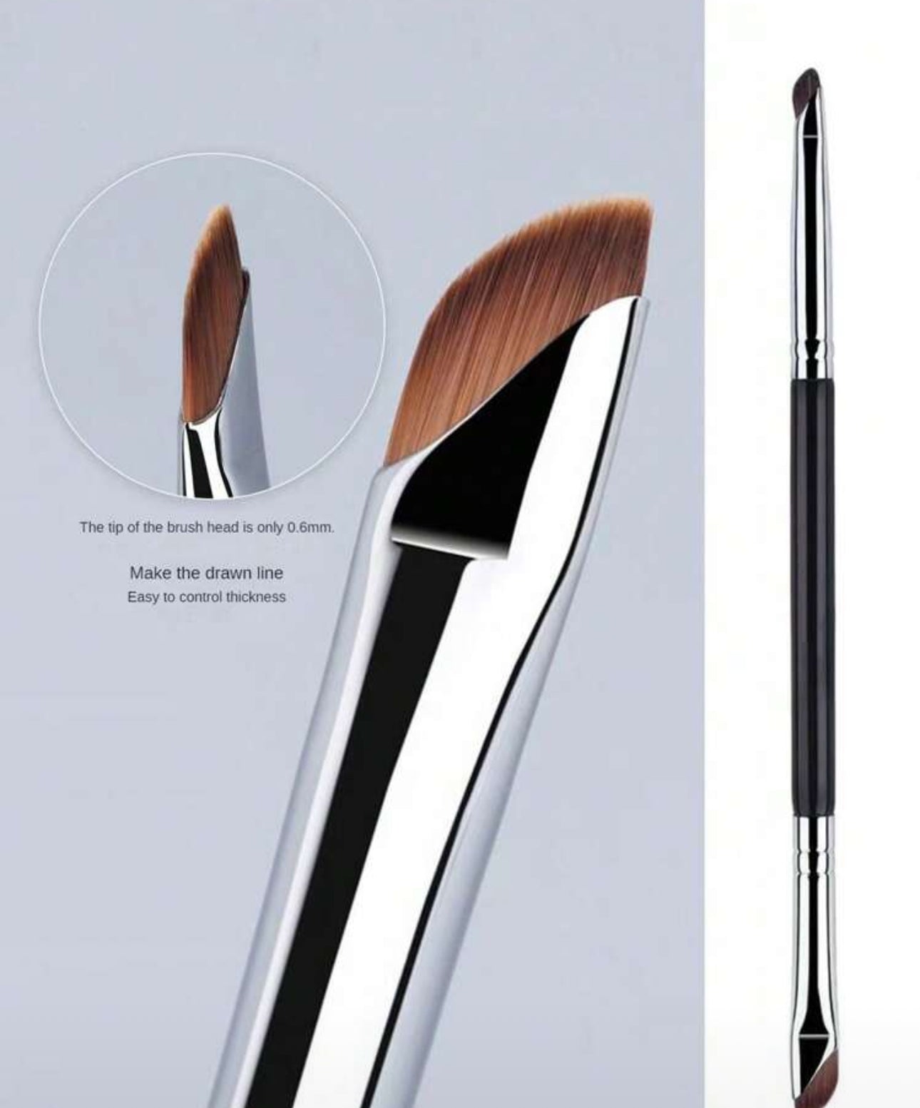 1pc Dual Ended Eyeliner Brush/Fine Detail Shader Brush/Eyeshadow Blending Brush, Angled Brow Brush,Eyebrow Brush,Eyeshadow Brush,Spoolie,Spoolie Brush,Giveaways