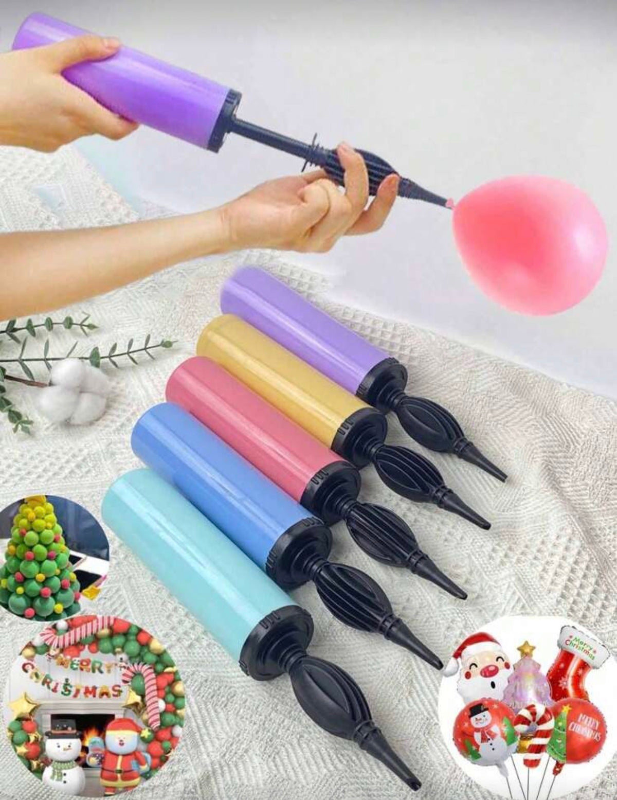 1pcs Balloon Inflator Set, Includes Manual Air Pump, Portable Foot Pump And Balloon Blower, Suitable For Birthday Party, Celebration, Wedding, Balloon Inflation (Random Color)