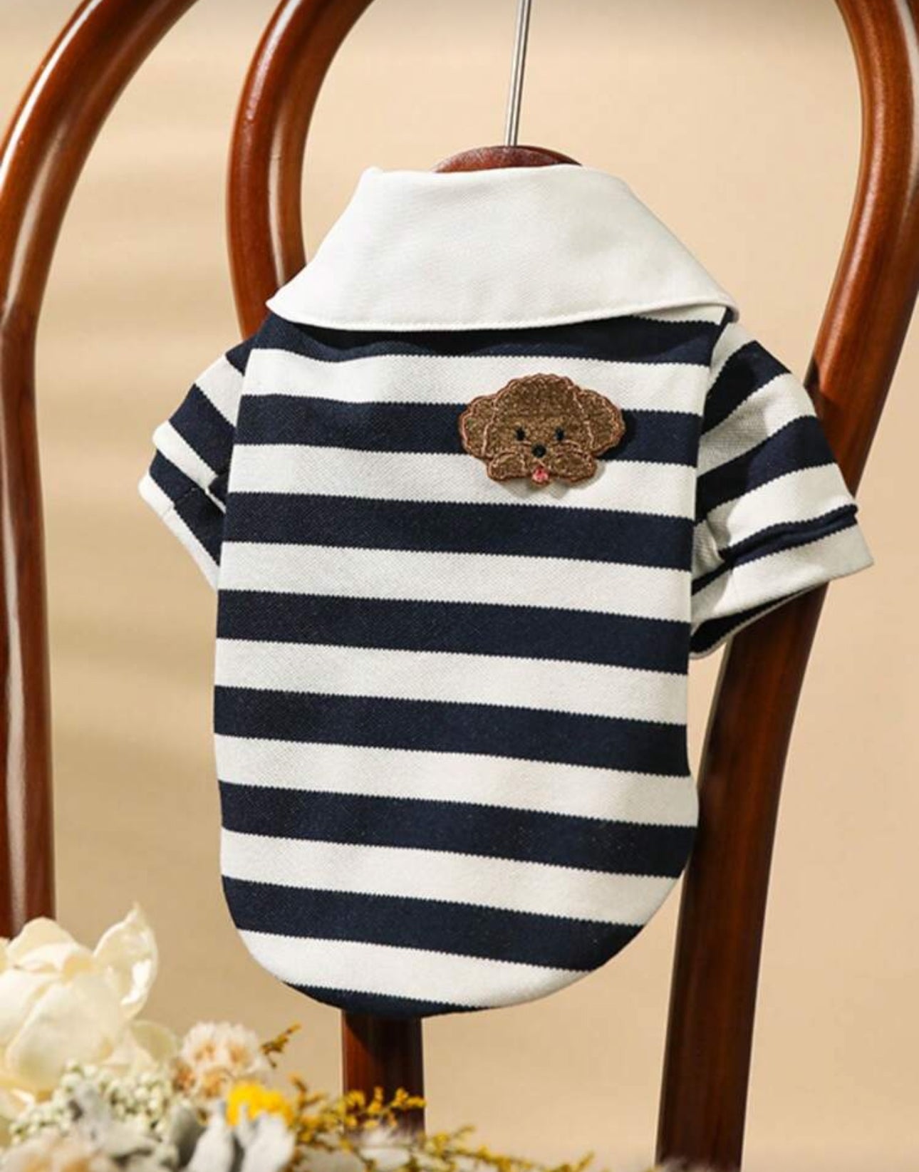 1pc Pet Polo Shirt For Dogs And Cats, Blue Stripe And Red Stripe