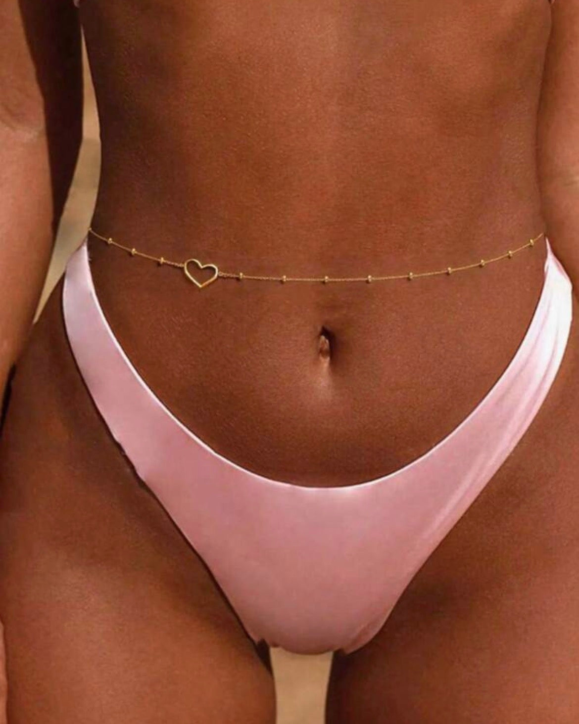 1pc Sexy Minimalist Heart-Shaped Fashion Chain Waist Belt, Suitable For Daily Wear
