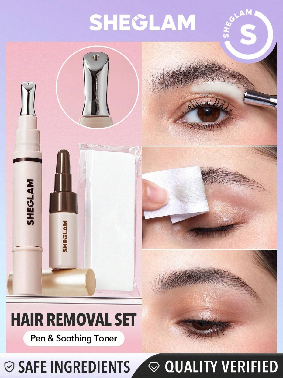 SHEGLAM Ez Control Hair Removal Pen & Ez Control Soothing Toner Valentine'S Day Decor Love Gift Winter Y2K Makeup Party Beach Travel Holiday Camping Outdoors