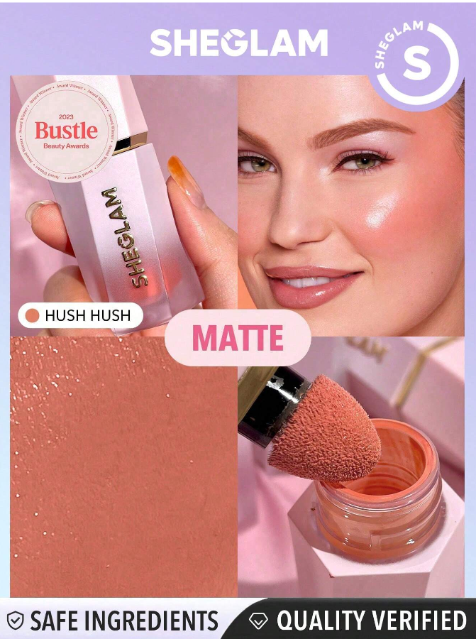 SHEGLAM Color Bloom Liquid Blush Matte Finish-Hush Hush