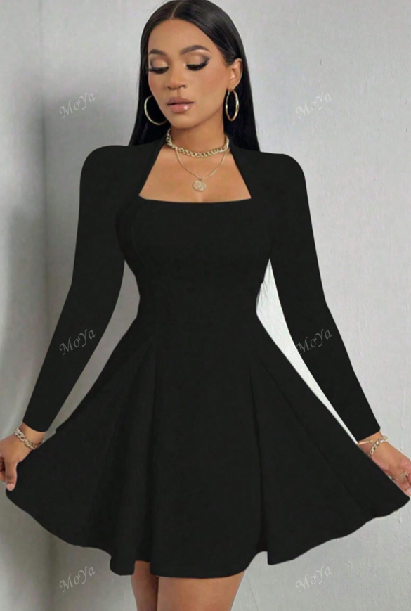 Sexy Fashionable Hollow Out Long Sleeve Short Dress