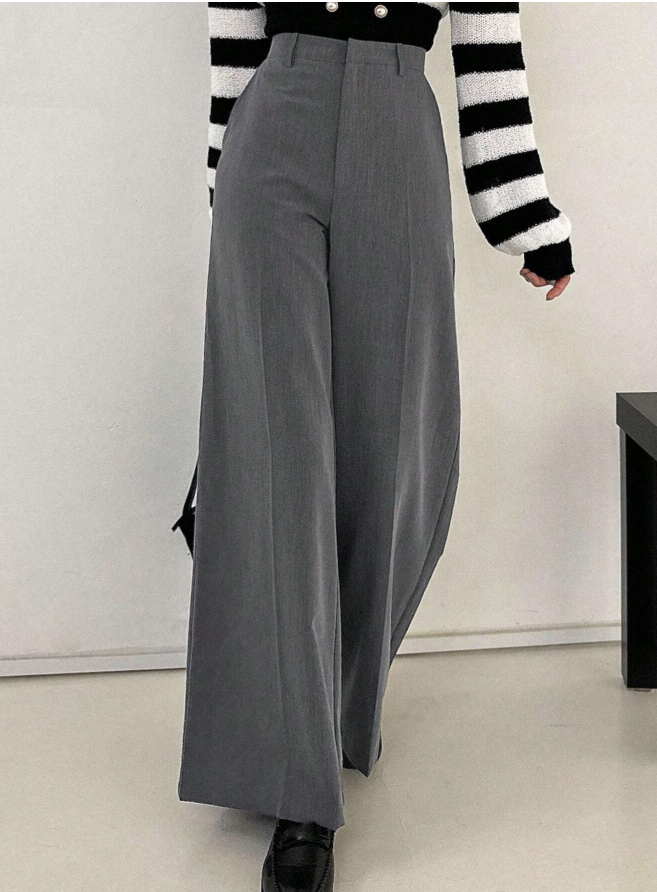 DAZY Women's Casual Solid Wide Leg Pants