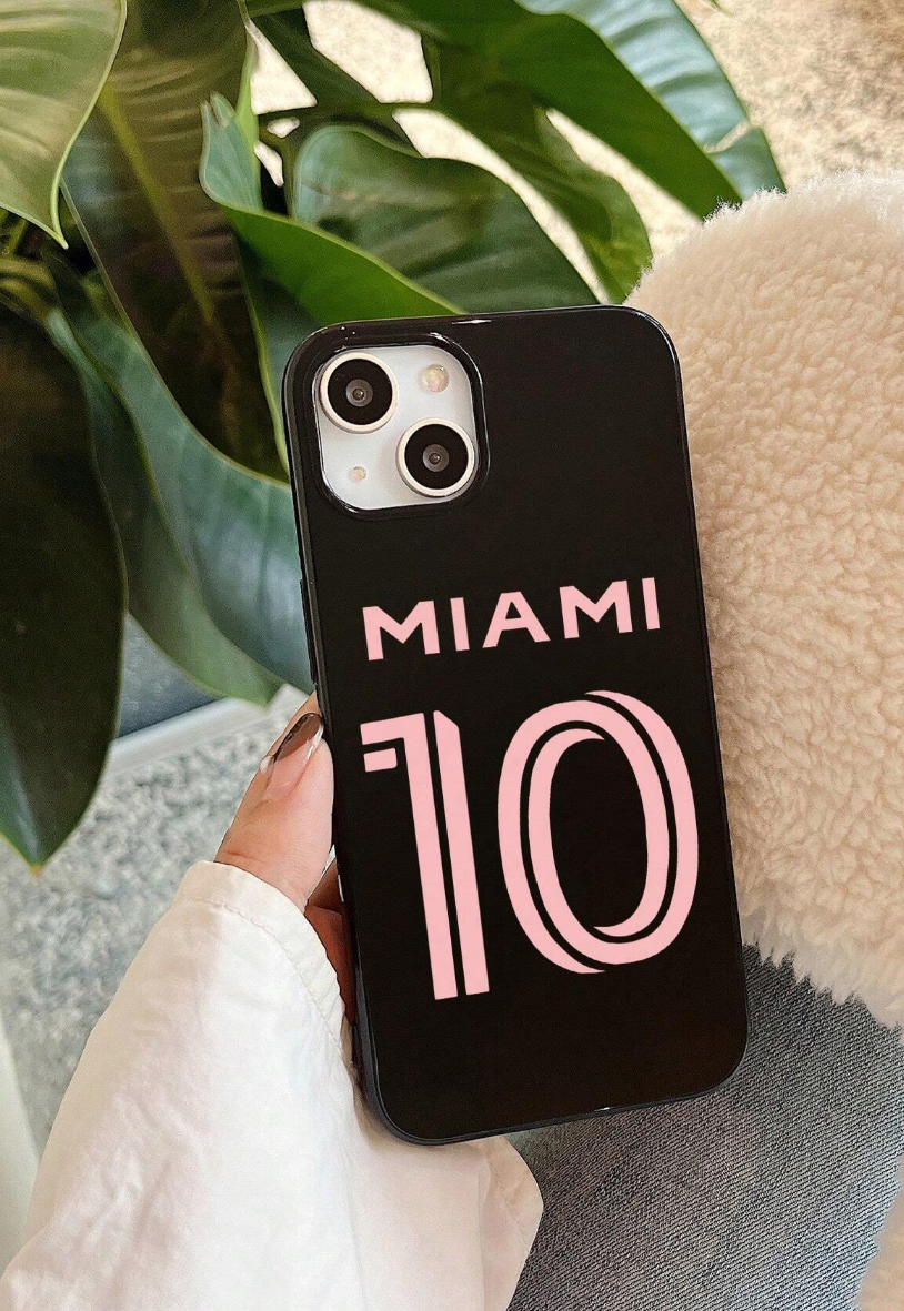 1PC Minimalist City Name & Digit Combination Phone Case Compatible With Iphone 10 Miami