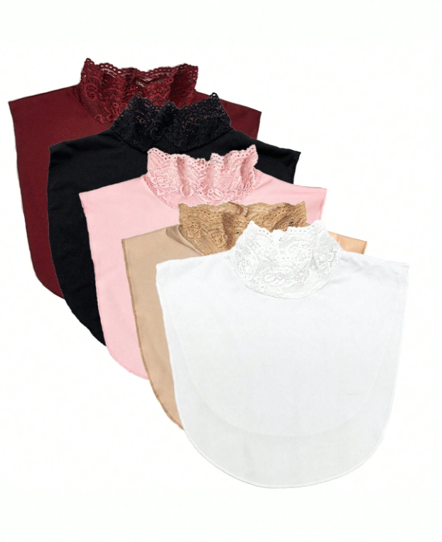 Women's Elegant Lace Collar Soft Comfortable Fabric Mock Collar