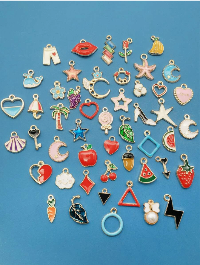 50pcsset Alloy Shell & Star DIY Pendant