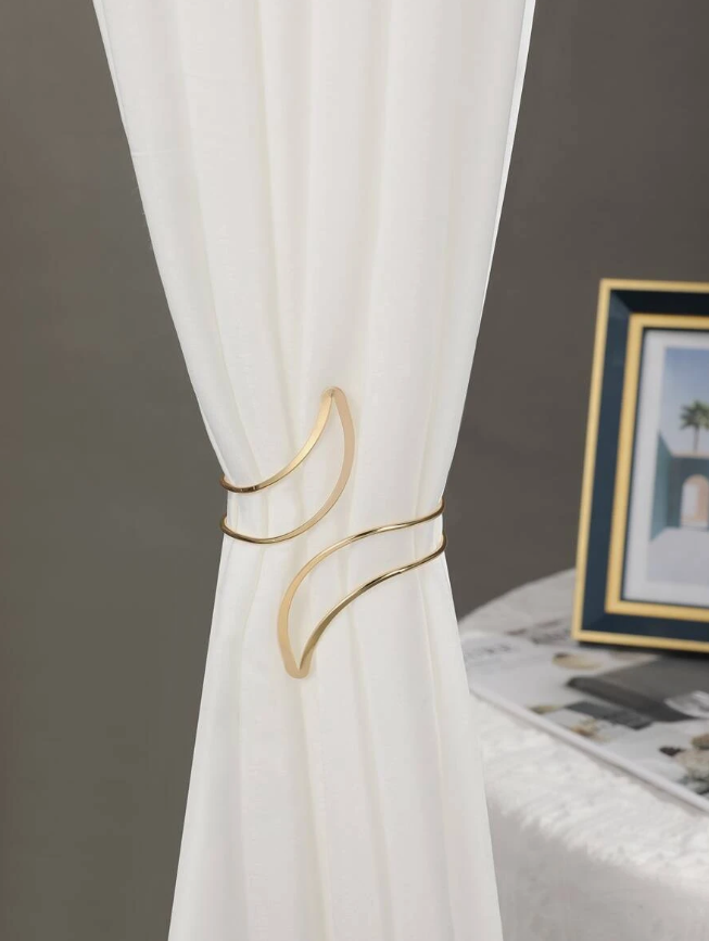 1pc Moon Design Curtain Holdback, Minimalist Zinc Alloy Curtain Buckle For Household