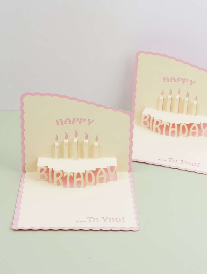 Happy Birthday Card, Foil Stamping Foldable Cute Birthday