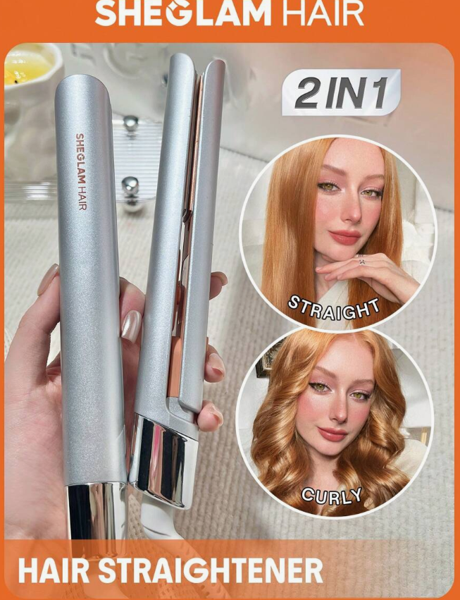 SHEGLAM HAIR Travel Buddy Mini Hair Straightener,Hair Straightener And Curler Iron