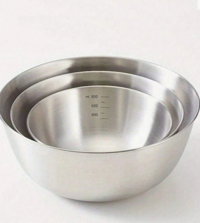 Stainless Steel Salad Mixing Bowl With Scale, Baking & Egg Beating Bowl,