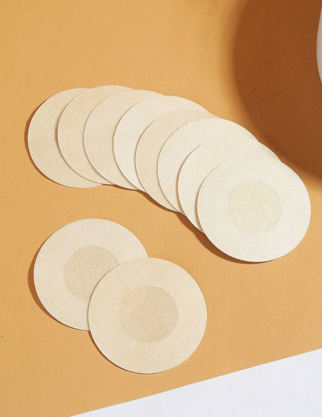 10pcs Invisible Round Disposable Non-woven Chest Patch