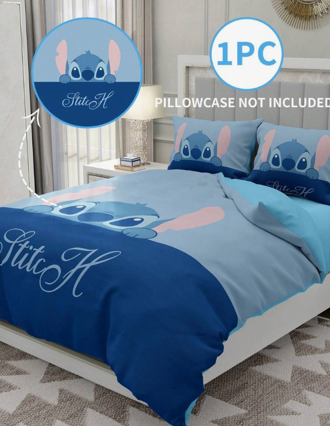 1pc Stitch Duvet Cover, Disney Bedding, Soft And Breathable Comforter Cover