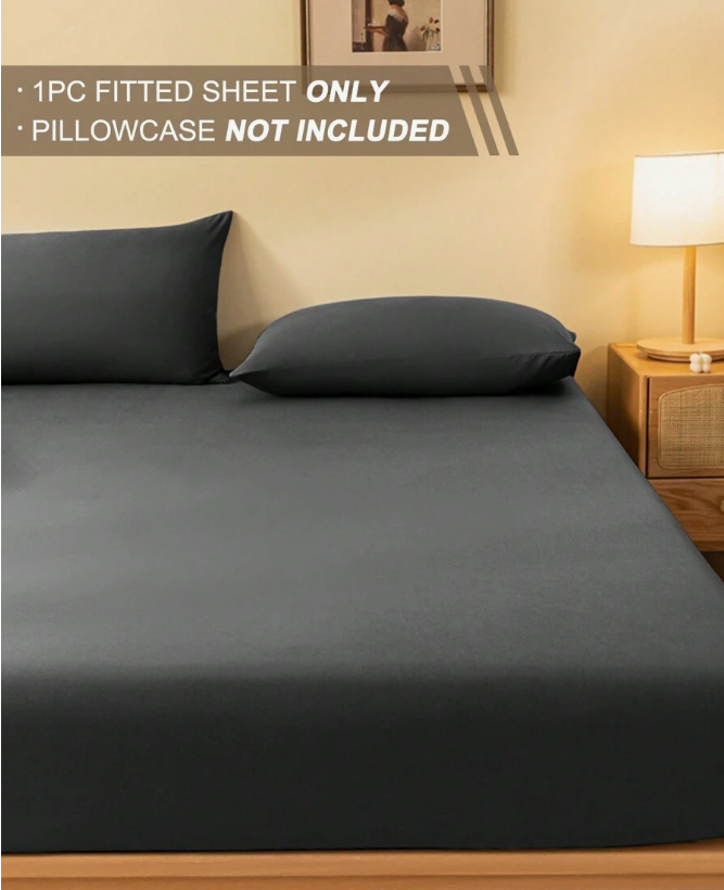 pc Solid Color Bed Sheet, Bedding, Fitted Sheet, Mattress Protector