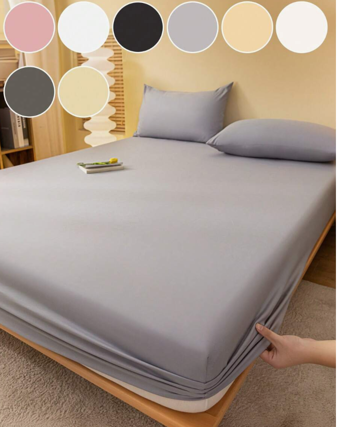 1pc Solid Color Fitted Sheet, Fitted Sheet, Mattress Cover, Soft And Comfortable Bedding For Bedroom