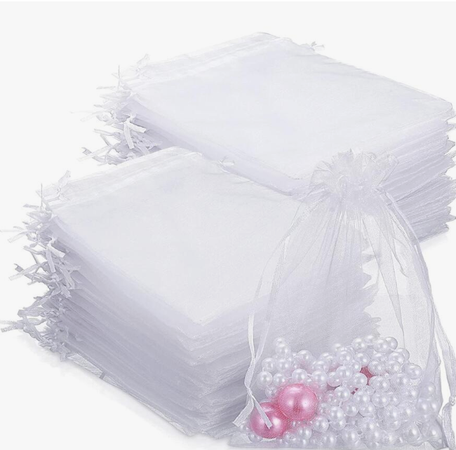 50pcs Organza Gift Bags Jewelry Pouches Drawstring Bags
