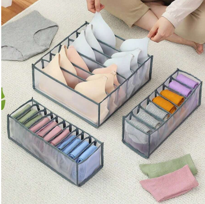 3 Pcs Folding Underwear Drawer Storage Organizer Box Cabinets Drawer