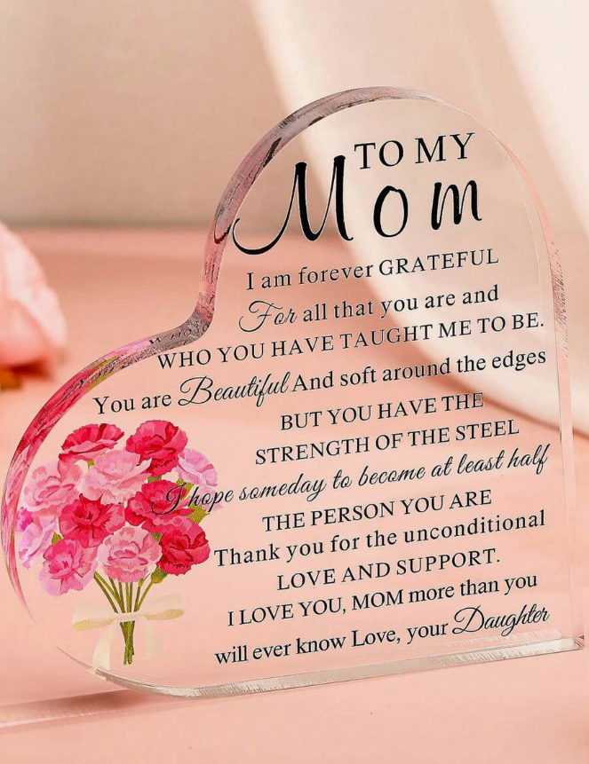 1pc Decorative Crafts Acrylic Mother's Day Gift, Ideal Birthday Gift For Mom