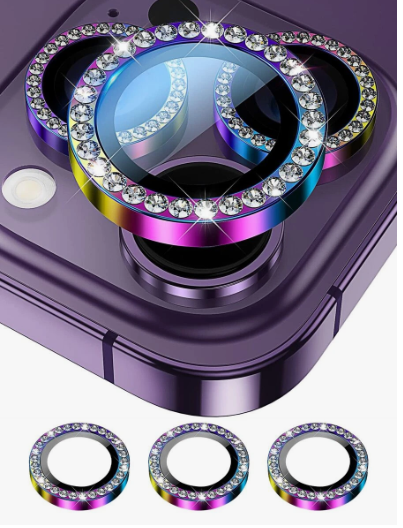 6pcs Rhinestone Decor Lens Protector Compatible With