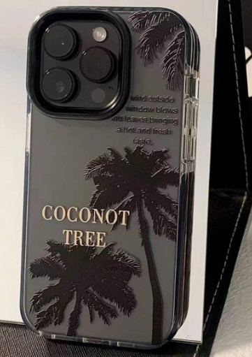 Apple 1pc Double Colors Transparent Black Edge Cool Coconut