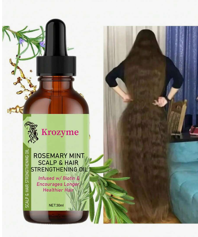100% Natural Rosemary Hair Oil - Moisturizing and Softening, Suitable for All Hair Types, Especially Dry Hair and Scalp - 1.01 fl oz/30 ml, Natural Hair Care | Softening | Moisturizing, Hair Care Product.