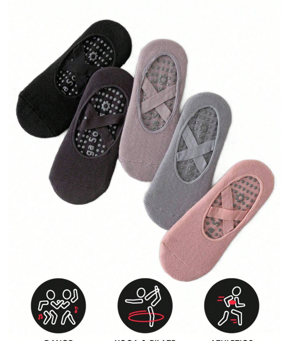 Sports Outdoor 5 Pairs ,Yoga Socks For Women Non-Slip Grips & Straps